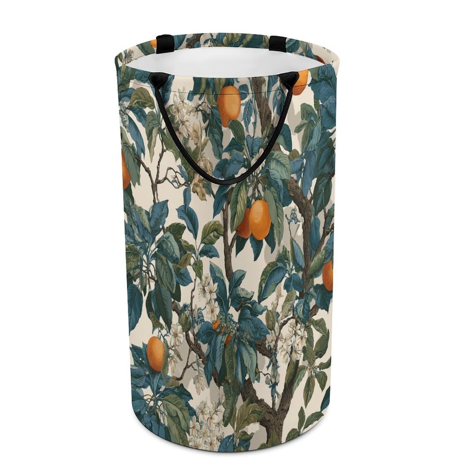 LUYYSKY Beautiful Realistic Fruit Oranges Versatile Storage Laundry Basket, Classic Funny William Morris Botanical Floral Oranges Pattern Large Capacity Bathroom Hamper With Handle