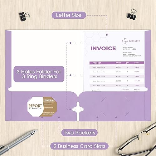 Miniatura 2 de Carpetas pastel con bolsillos, carpetas de 2 bolsillos a granel (paquete de 120 unidades, colores surtidos), 3 agujeros perforados con ranura para