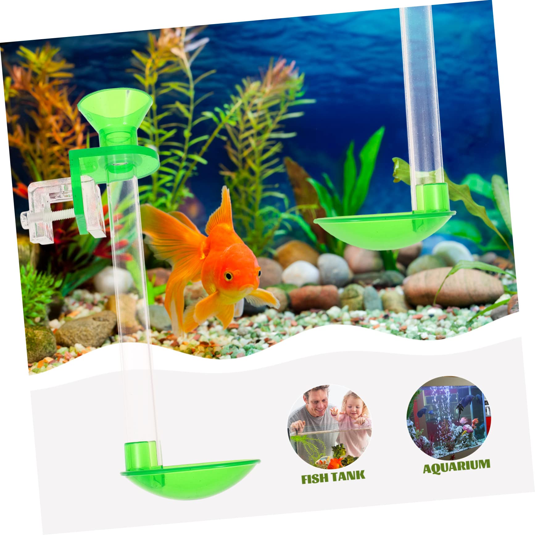 Kisangel 3juegos Alimentador De Camarones y Peces para Acuario Comedero De Pared Diseño De Tubo para Alimentos para Gamba y Peces Tropicales Fácil Instalación y Limpieza De Longitud