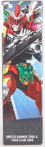 Miniatura 12 de Power Rangers Dino Fury - Martillo Ankylo rosa y garra de tigre verde, juguetes Zord para niños de 4 años en adelante Zord Link Sistema de