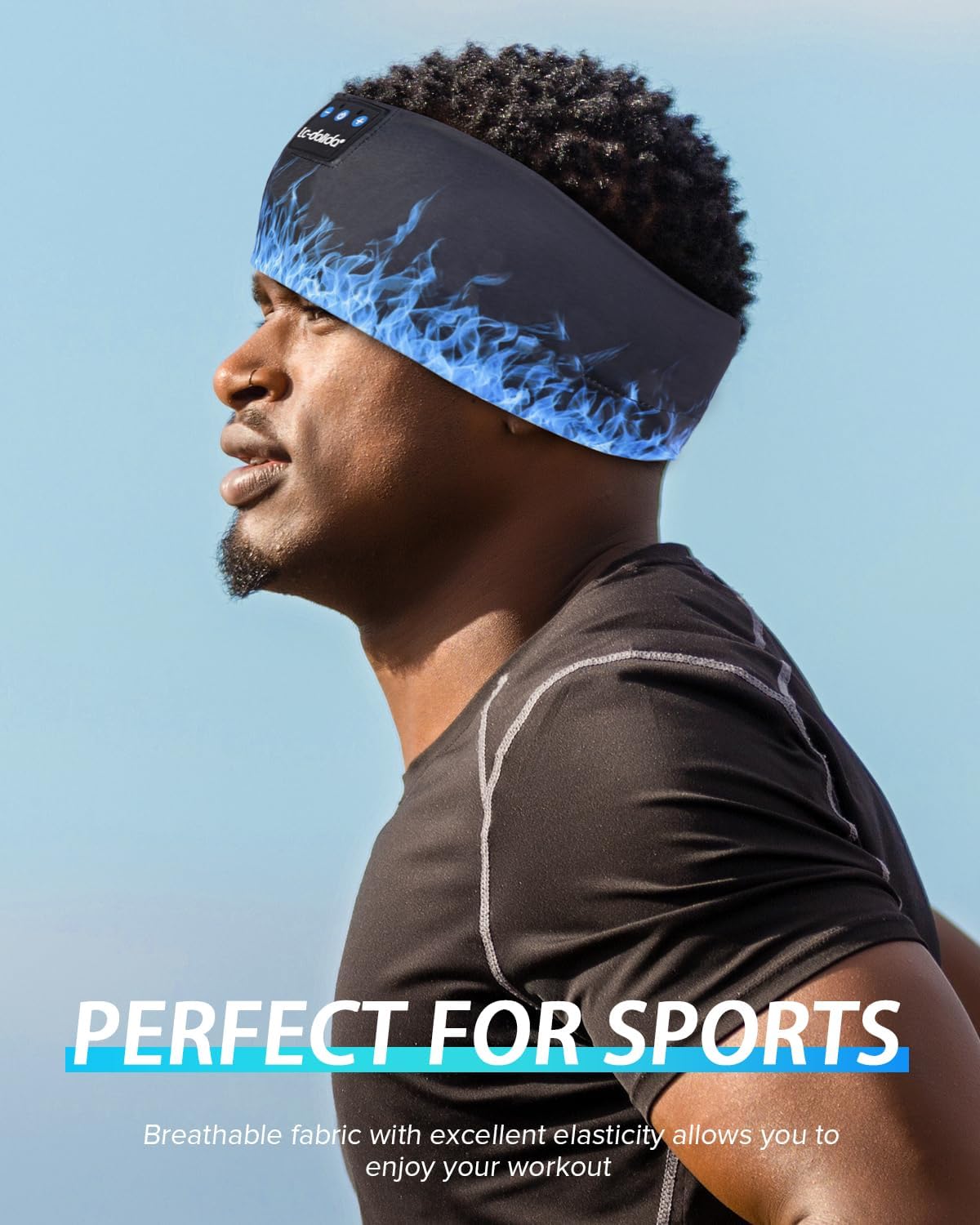LC-dolida Sleep Headphones Bluetooth Headband,Wireless Headband Headphones with Thin HD Speakers,Soft Long Time Play Sports Headsets Perfect for Side Sleepers, Sport, Yoga, Travel