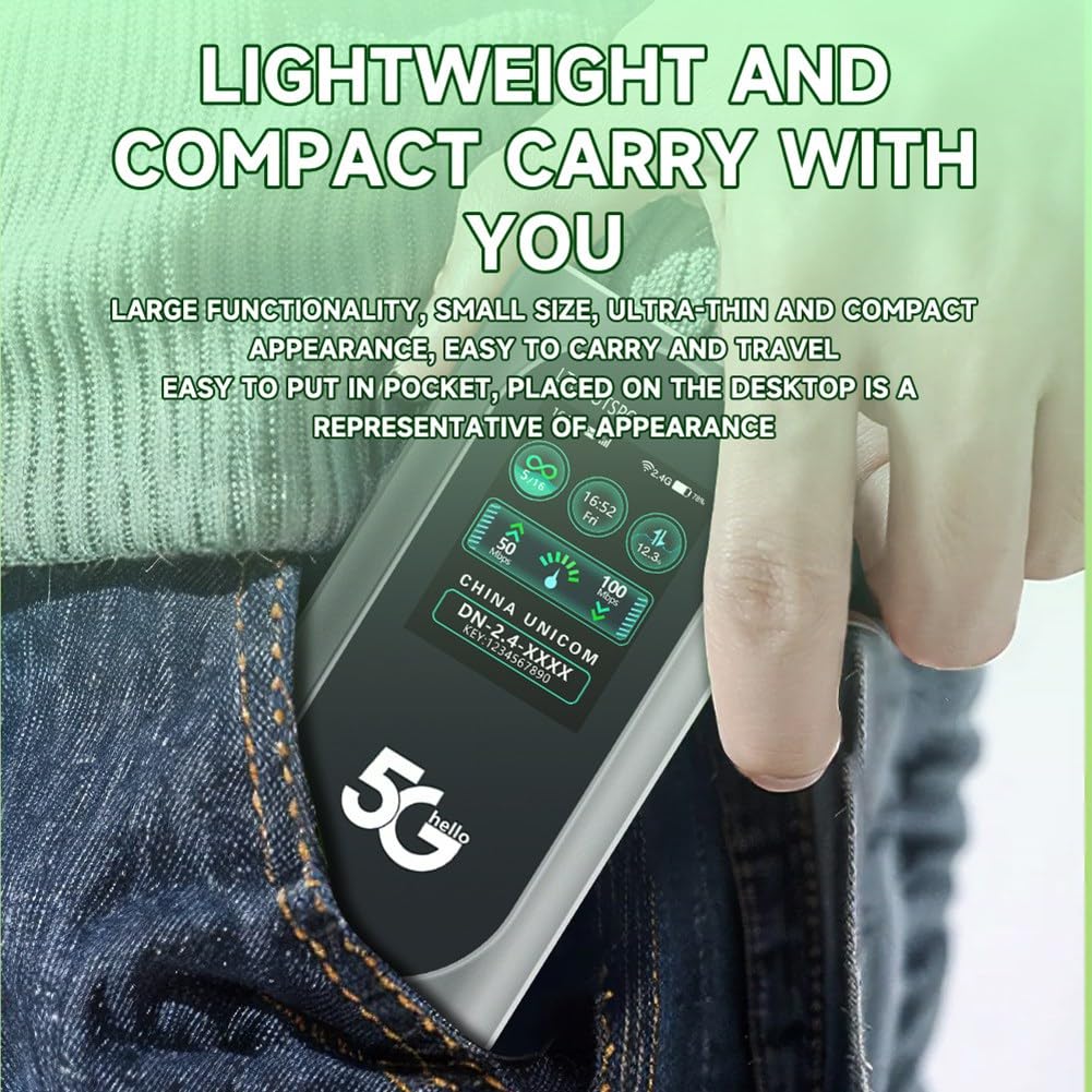 Router WiFi 5G Portatile Pocket Mifi WiFi6 Dual-Band Wireless Router Portatile Tascabile da 4000 mAh con Slot per Scheda SIM