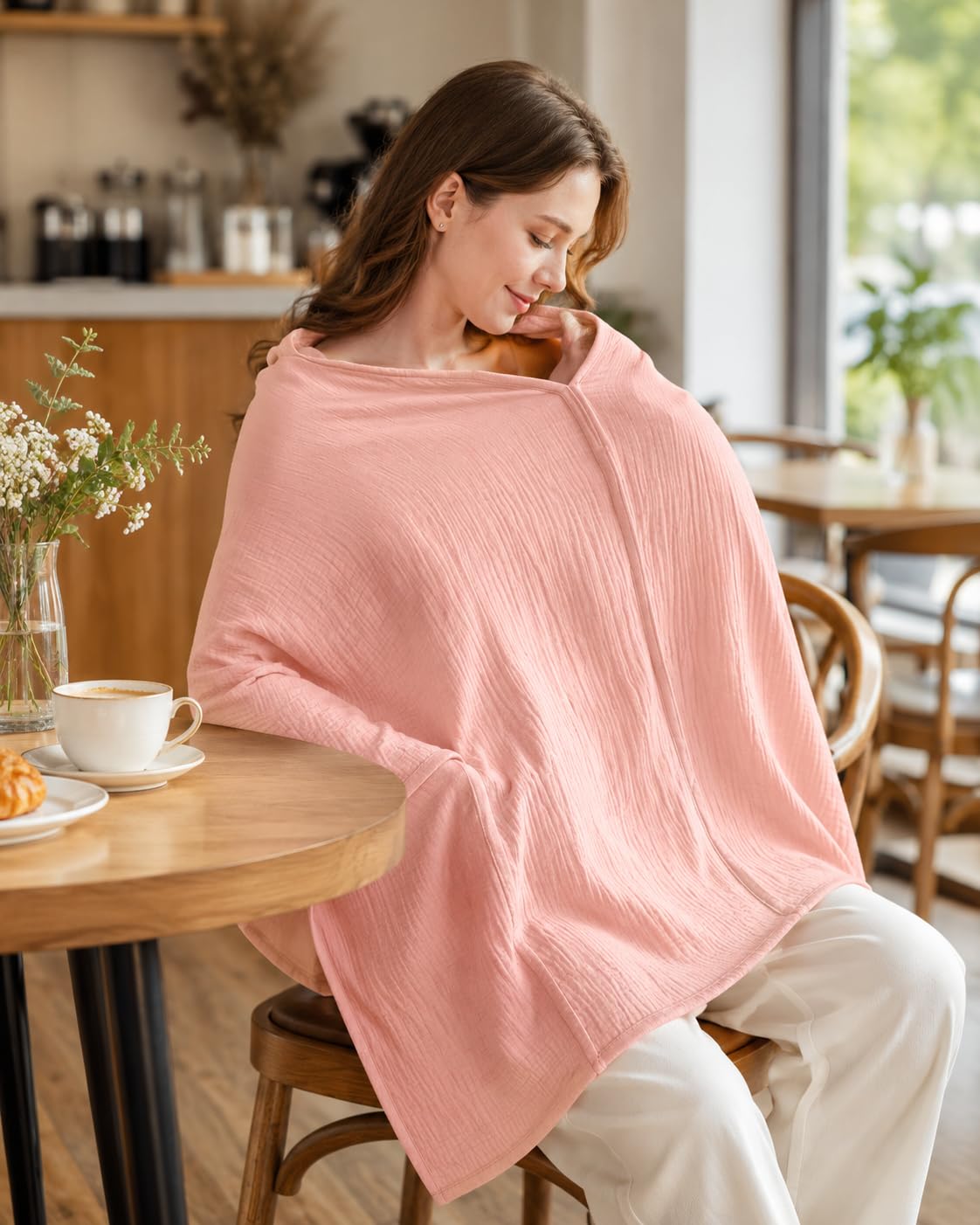 TADO MUSLIN Paquete de 2 fundas de lactancia para lactancia, 100% algodón orgánico, muselina de algodón orgánico, bufanda de lactancia multiusos, toldo de asiento de coche, funda para cochecito, manta