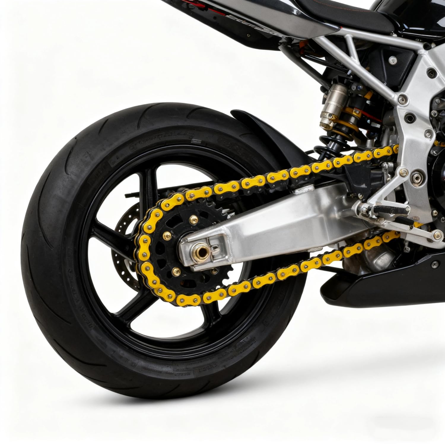 DREAM MOTION Motorcycle 420 Chain 108 Links Anti-Rust Standard Drive Chain Powersports Parts for Honda Kawasaki Yamaha 125cc ~ 250cc SSR YCF KAYO ATV All-Road Dirt Pit Bike Accessories,Yellow
