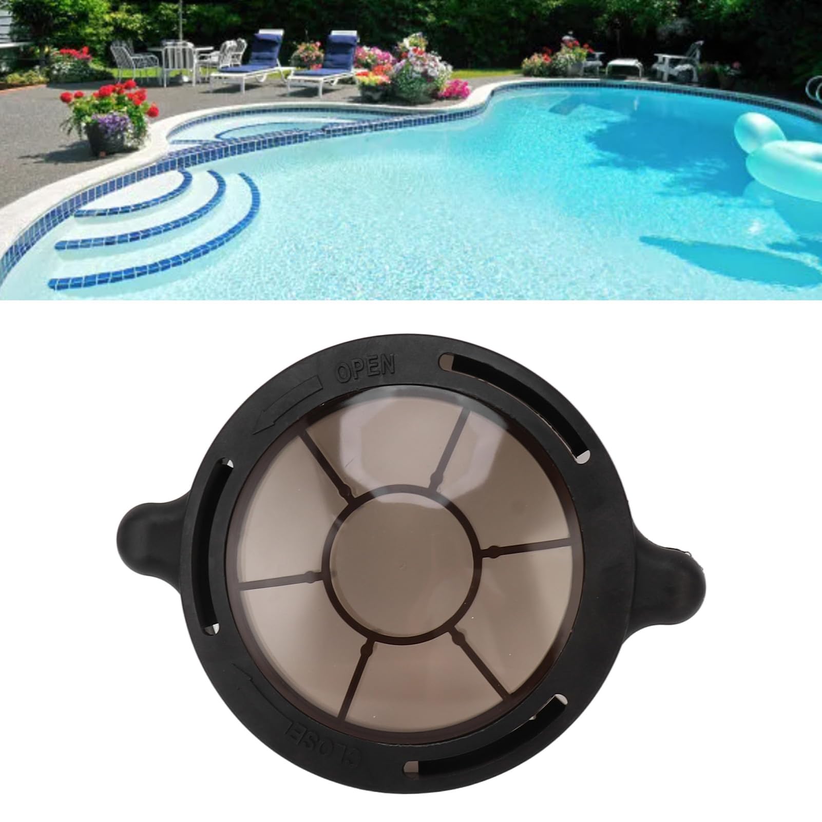 Poolpumpenkorb Abdeckung, o Ringkit, Poolpumpendeckel PVC Haltbar transparent versiegelte Poolpumpenkorbabdeckung für Super II für oberirdische und im Boden Pools Pools