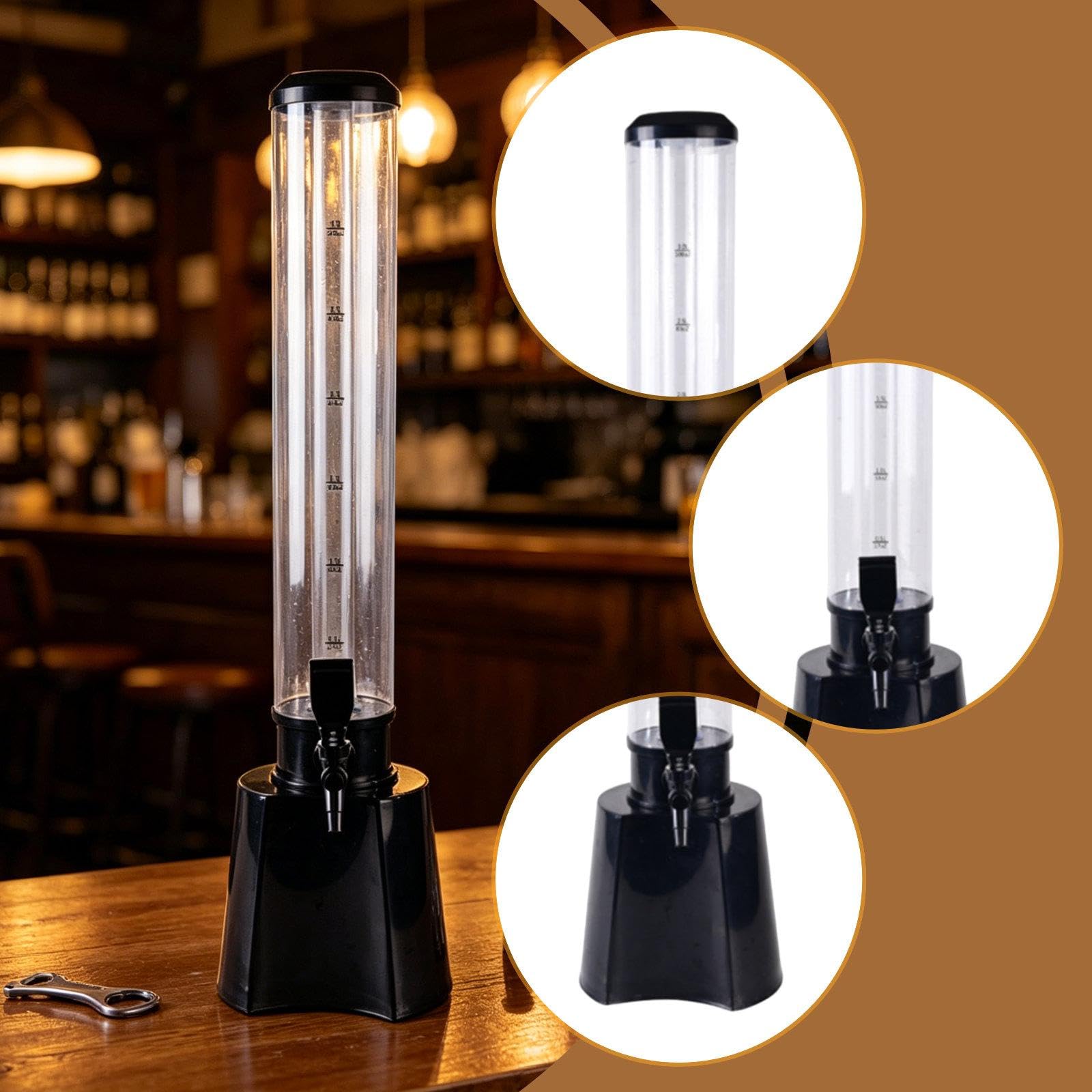 Gralara Dispensador de Cerveza Torre Dispensador de Bebidas Licor Cóctel Jugo con Grifo de PP Capacidad Amplia Adecuado para Fiestas en Restaurantes, tal como se describe, 3l