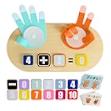 TOP BRIGHT Educational Learning Number Toy for Toddler - Finger Counting Math Toys, Homeschool Supplies for Math Manipulates, Number Counting Blocks for Kids, Montessori Toy for 3 Year Old