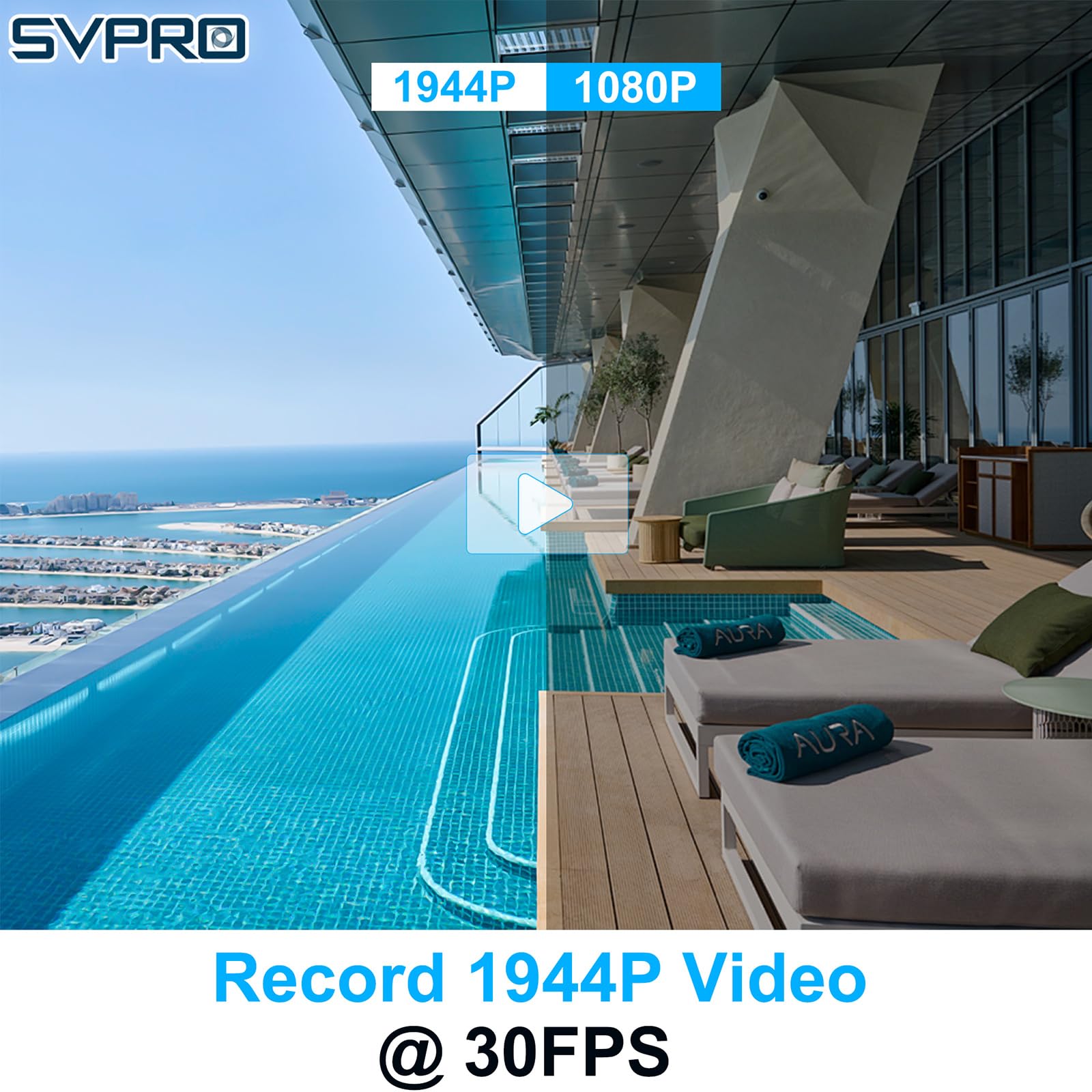 Svpro Caméra USB 5 MP avec Microphone pour Ordinateur, Webcam USB Fisheye Ultra Grand Angle, Double Audio pour Vision Automatique et Industrie, Résolution Vidéo 2592x1944 à 30 fps