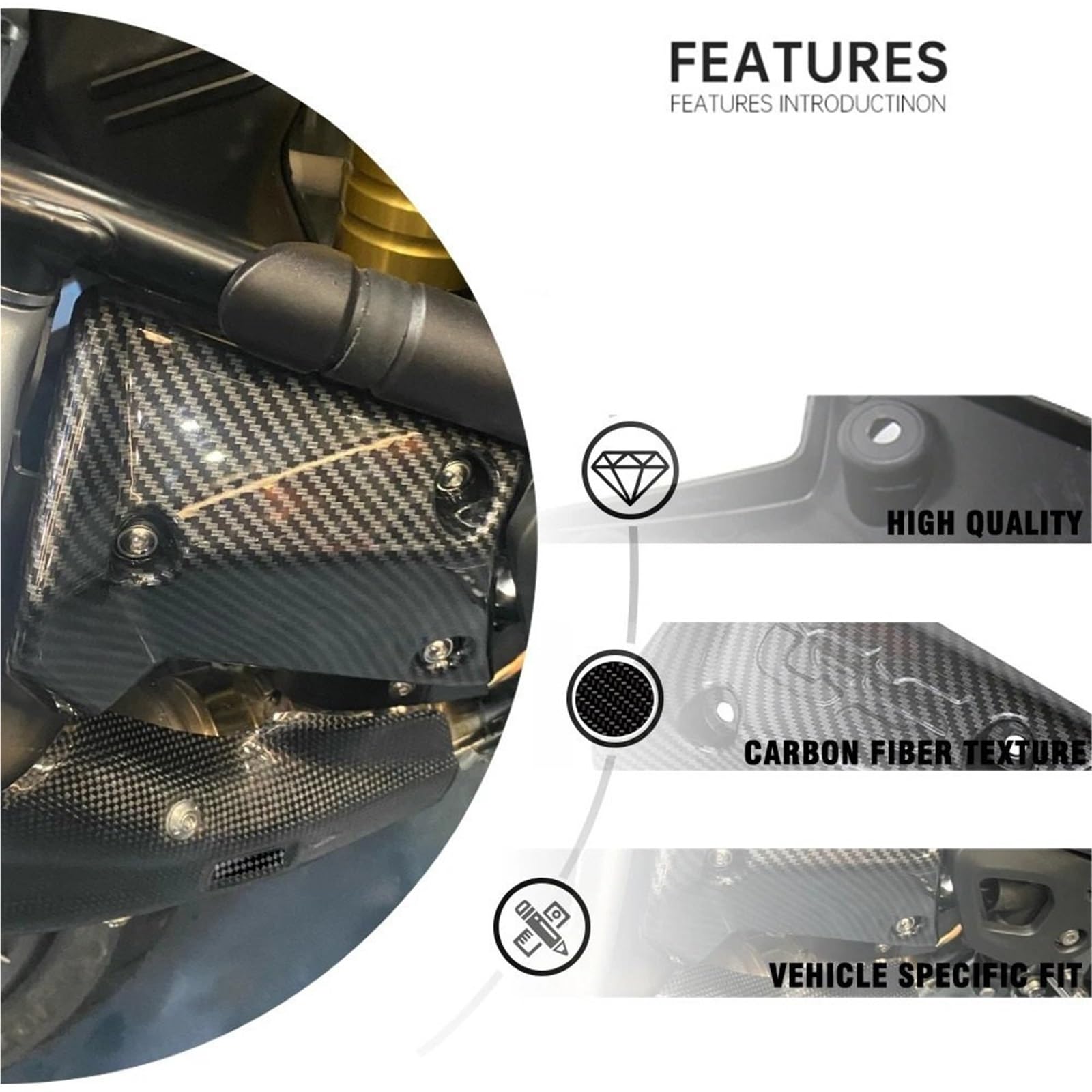 Pasuje do BMW R1250GS R1200GS LC R 1250 GS R1250 R1200 Klapa wydechowa Pokrywa sterowania Górna rama Wypełnienie Środkowy panel boczny(Carbon fiber texture)