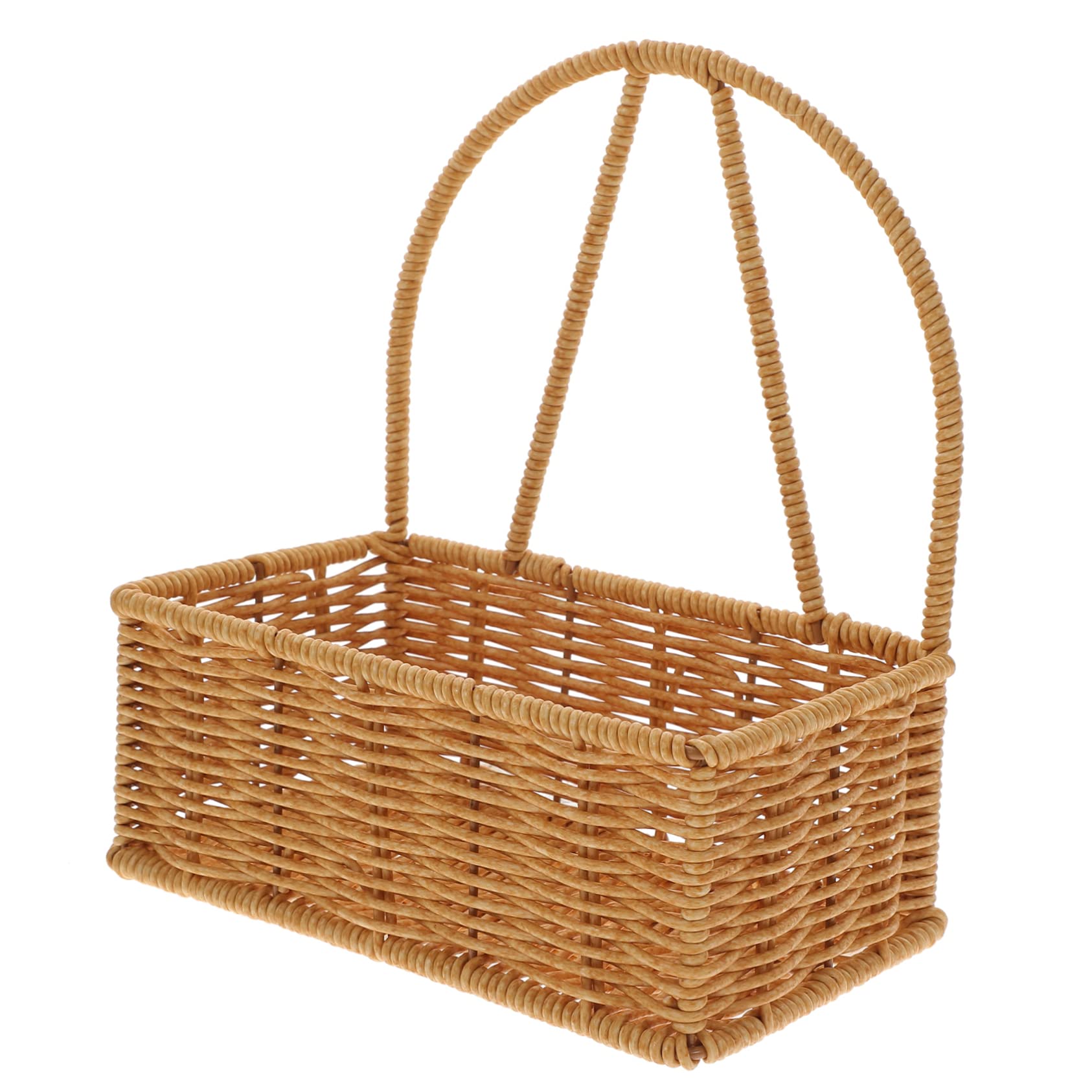 Cesta de mimbre para fruta y cocina rústica en pared ordenada