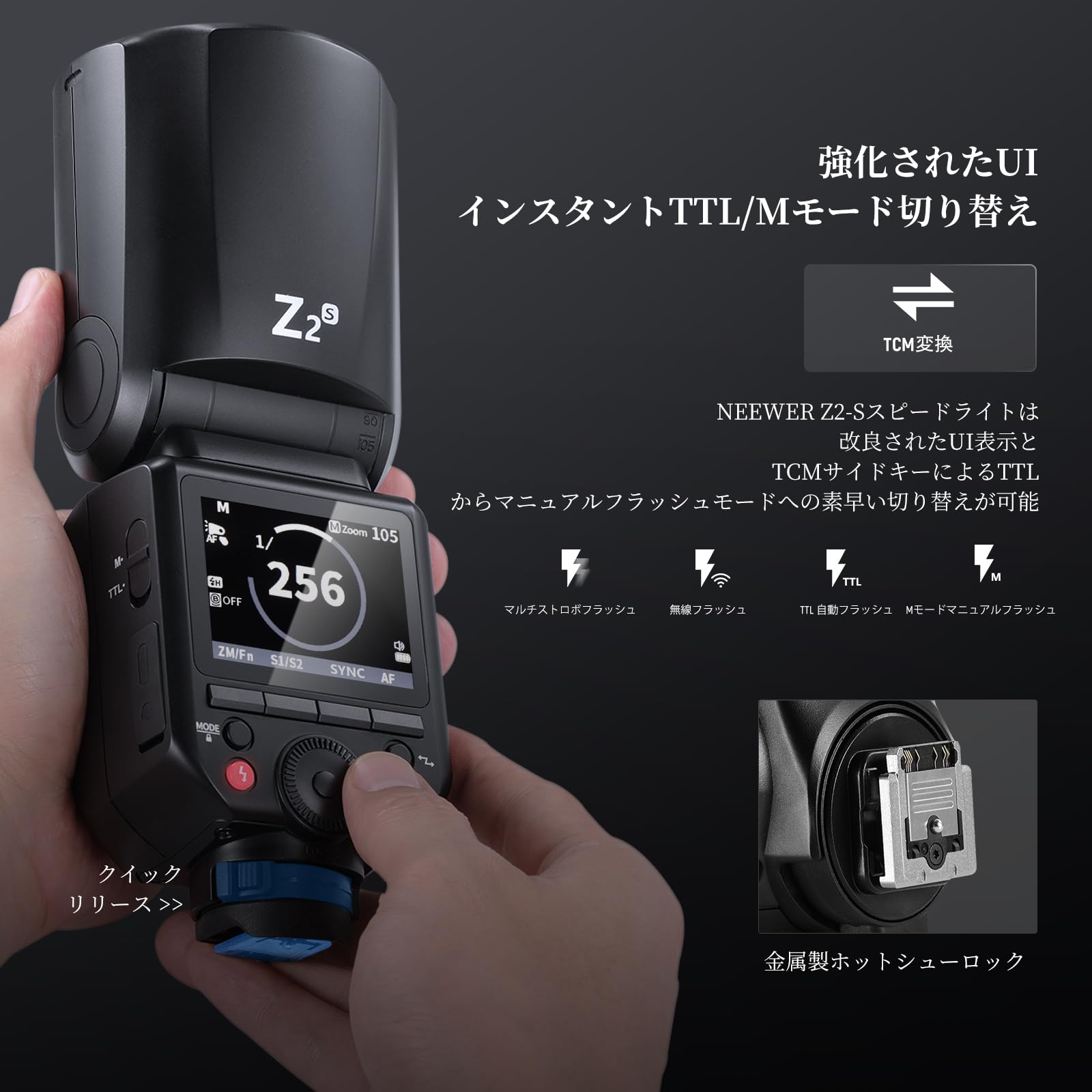 Amazon | NEEWER Z2-S 2.4G TTL ラウンドヘッドフラッシュストロボ 
