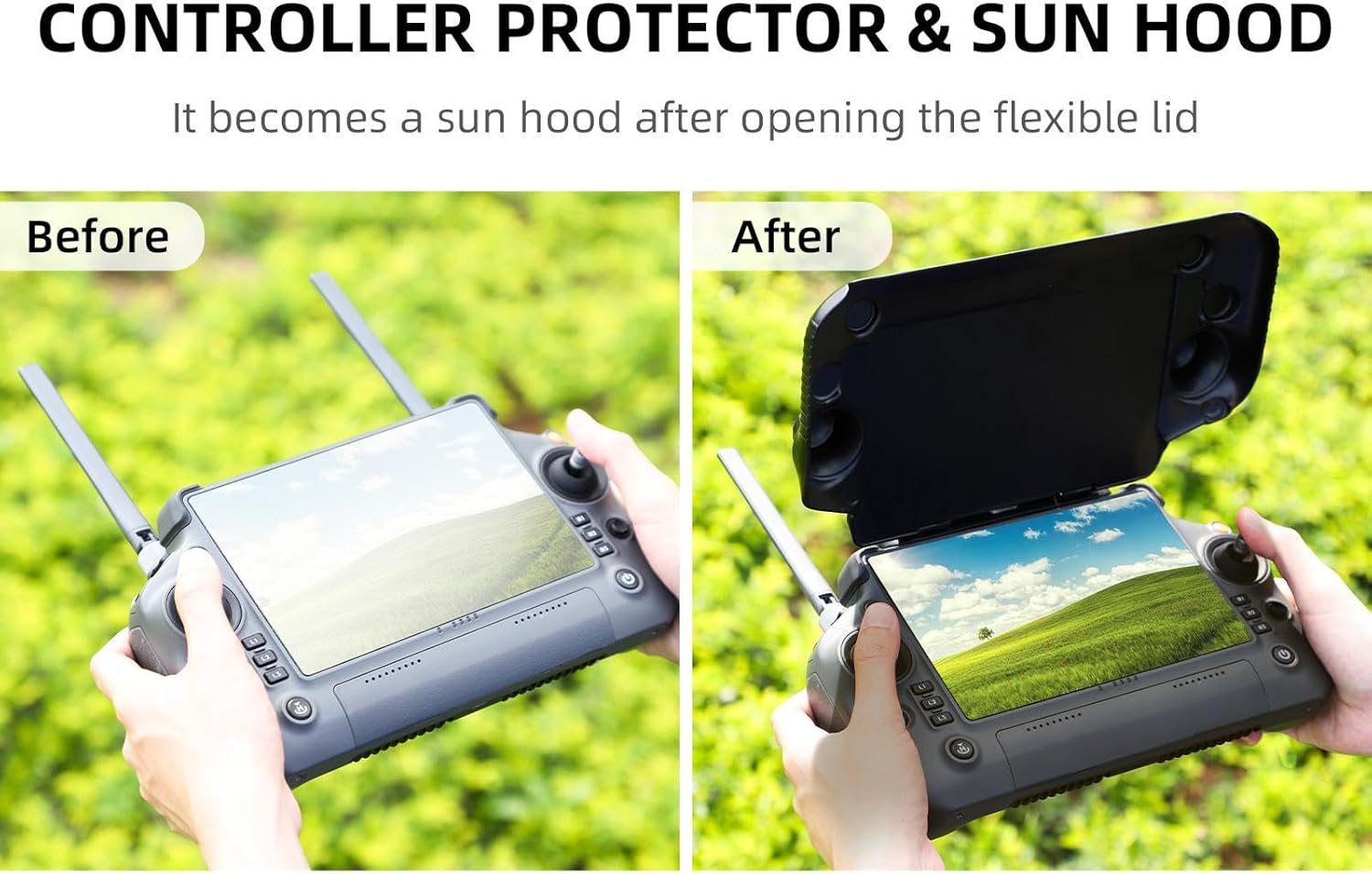 DAGIJIRD Plastic Remote Controller Screen Protective Cover with Sun Hood for DJI RC Plus Drone Accessories