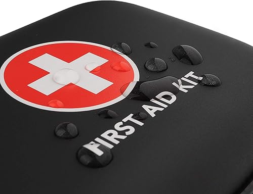 Vista 8 de Mini kit de primeros auxilios, 100 piezas resistente al agua, carcasa rígida pequeña, perfecto para viajes, exteriores, hogar, oficina, campamento