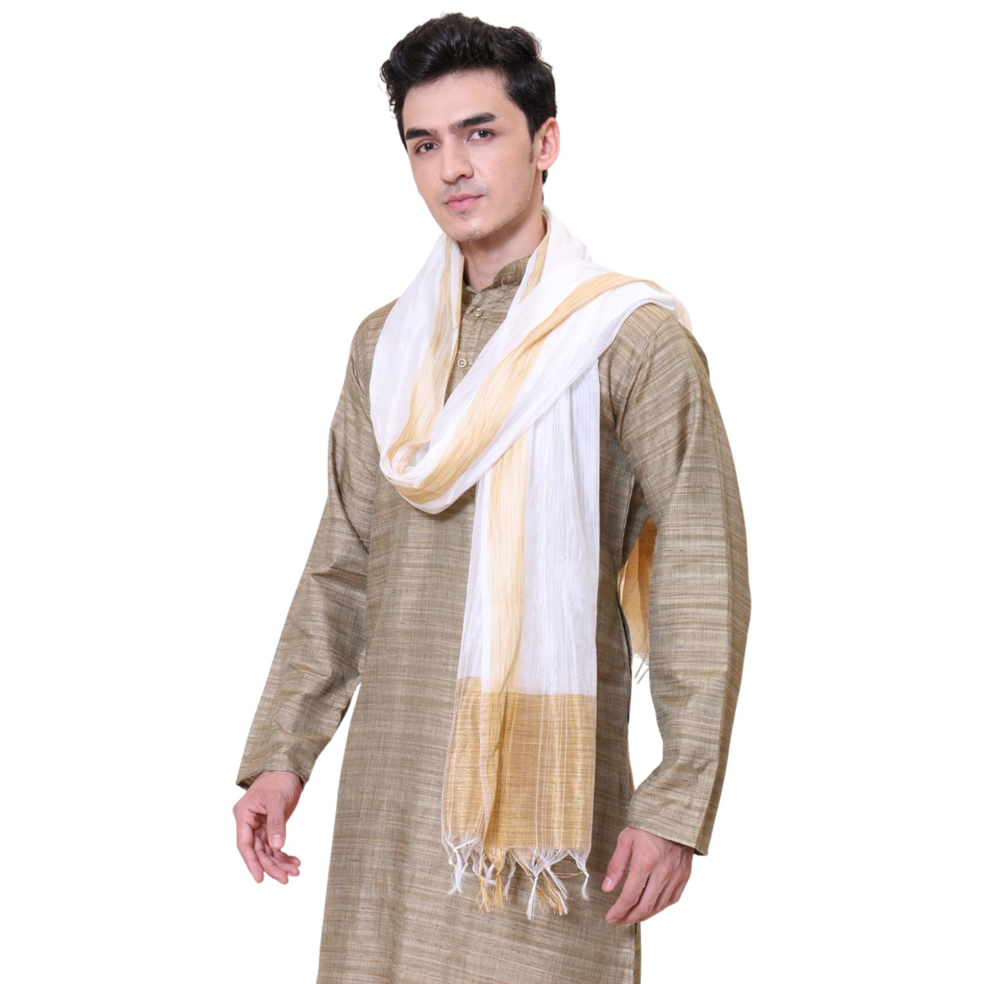 Buy KRYPMAX Men's Silk Bandhani Ethnic Dupatta/Stole for Kurta