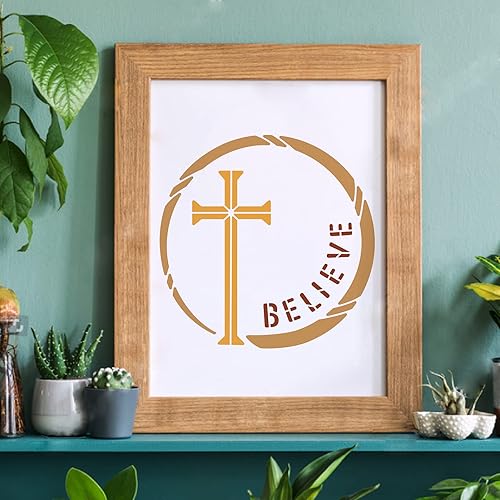 Miniatura 5 de FINGERINSPIRE Plantilla de cruz circular de 12 x 12 pulgadas118 x 118in plantillas reutilizables de bricolaje para arte y manualidades plantillas