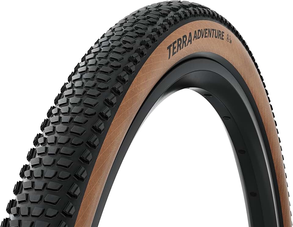 Continental Pneu Terra Adventure – 700 x 45 sem câmara dobrável preto/transparente para trilha E25