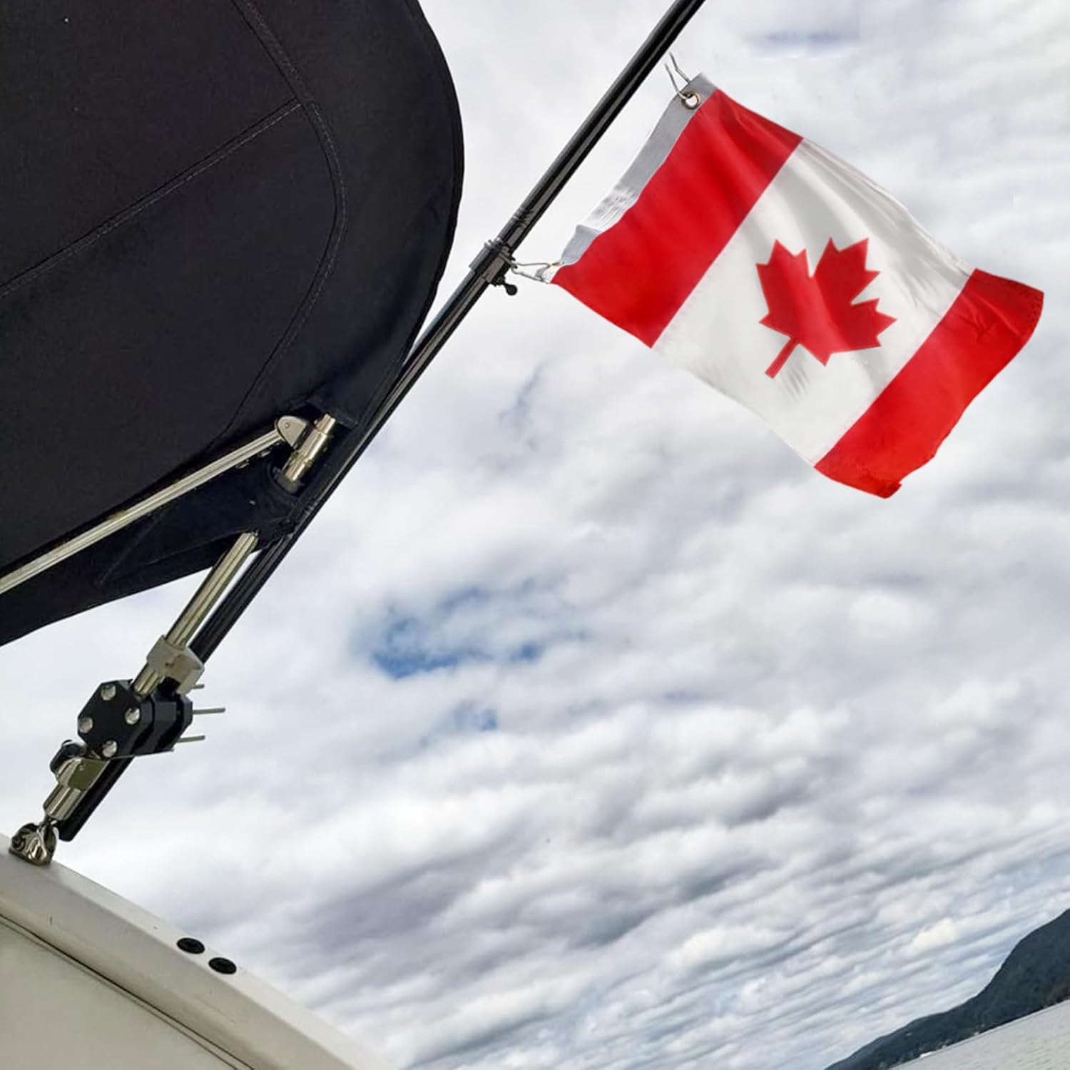 AZCOVER Canada Flag, 12x18 Inch Canadian Boat Flag Outdoor USA, Embroidered Canada Flags with 2 Brass Grommets, Heavy Duty Polyester Canadian National Flags Small - Image 2