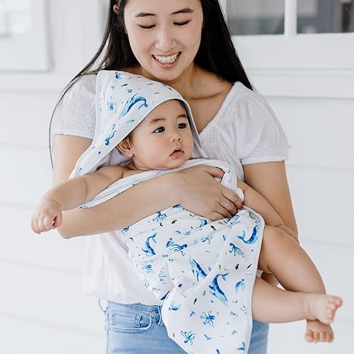 Miniatura 32 de Toalla orgánica con capucha de una sola capa para bebé de Burt's Bees Baby, Toallas con capucha para bebé, de una sola capa, 100% algodón orgánico,