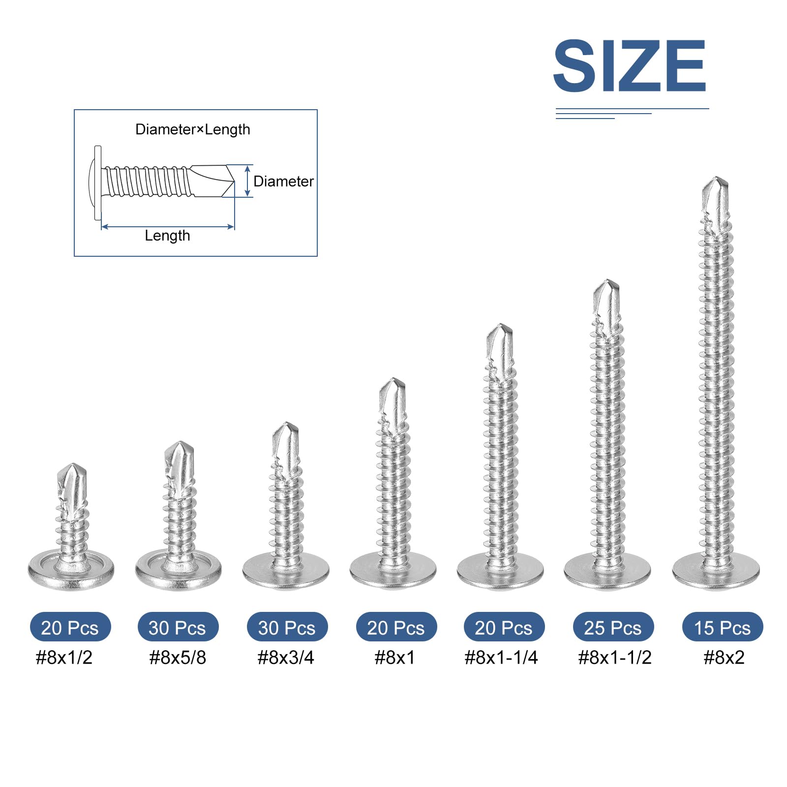 DTGN Wood Screws Assortment Kit, 155Pack, for Wood Furniture - Image 2