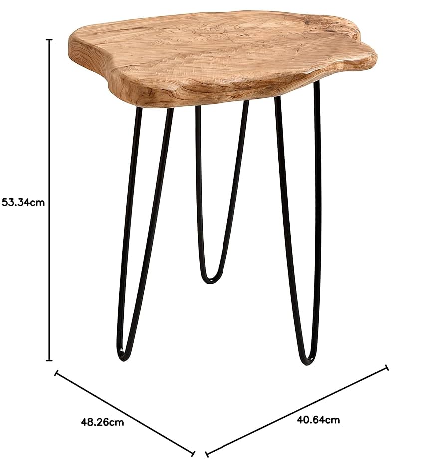 GMHS371○オーク材 サイドテーブル ベッドサイドテーブル エンドテーブル Amazon｜ミッドセンチュリーモダン2層ラウンドサイドテーブル