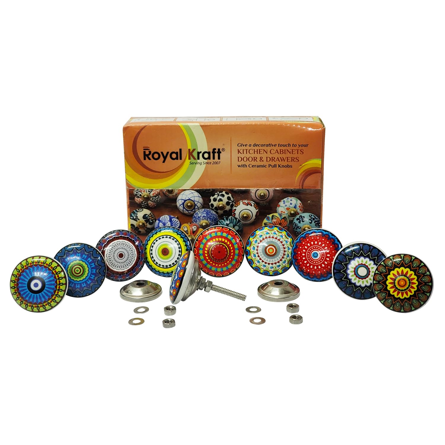 Vintage Ceramic Knobs - Set of 10 -2 Vintage Ceramic Knobs - Set of 10 -2