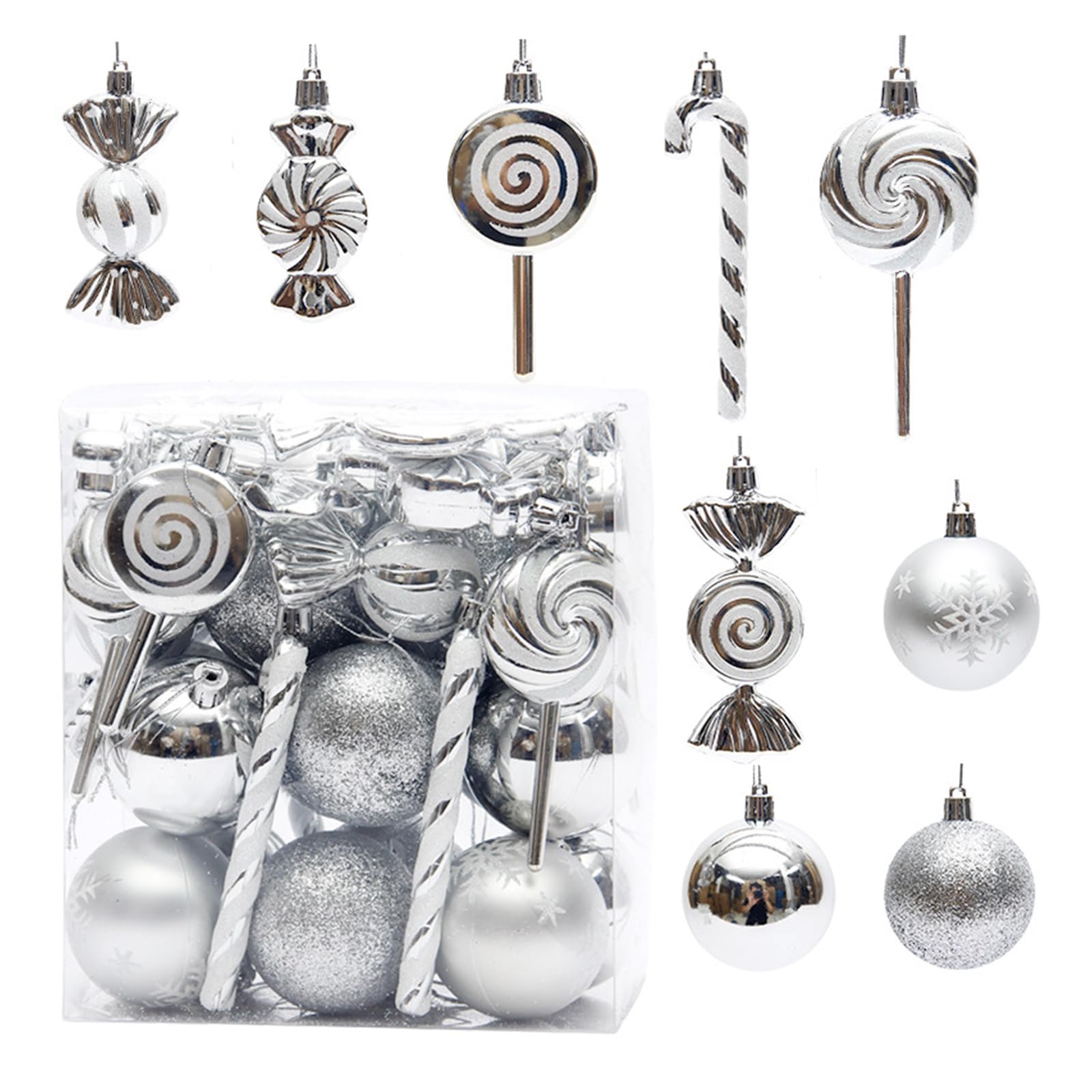 HZBB 36pcs / set Christmas Tree Balls Ornament Colorful Christmas Baubles Decorations for Holiday Wedding Party Waterproof Decorations