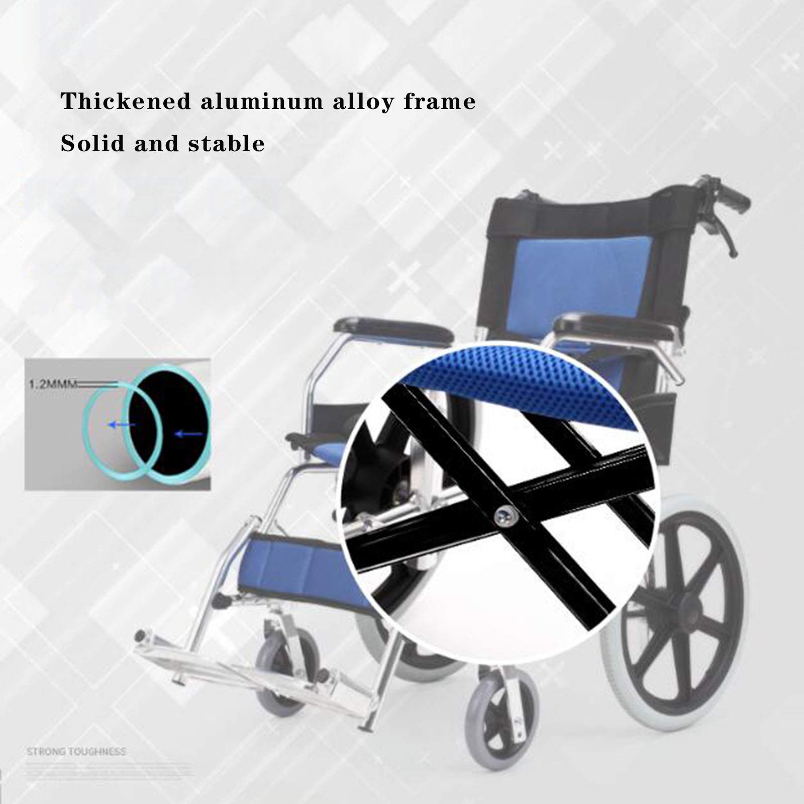 Silla de Ruedas de Aluminio Plegable para el hogar, Silla de Ruedas Multifuncional, Silla de Ruedas Manual Ligera para discapacitados y Ancianos