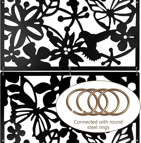 Miniatura 5 de ANMINY 24 paneles de pared decorativos para colgar divisores de habitación, diseño hueco para sala, comedor, cocina, dormitorio, oficina, bar, Negro