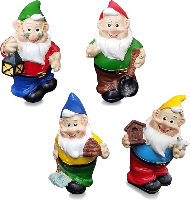 Miniature Garden Gnomes Statue Fairy Garden Gnomes Accessories Gifts Small Little Garden Gnome Figurines Terrarium Ornaments