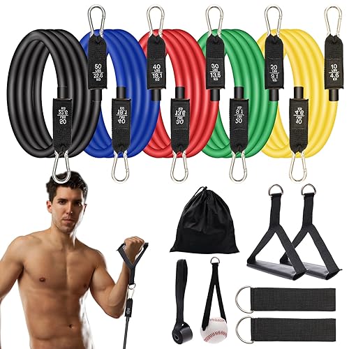 Baseball Exercise Bands 150/200/250/300 lbs Strength Training Equipment with Door