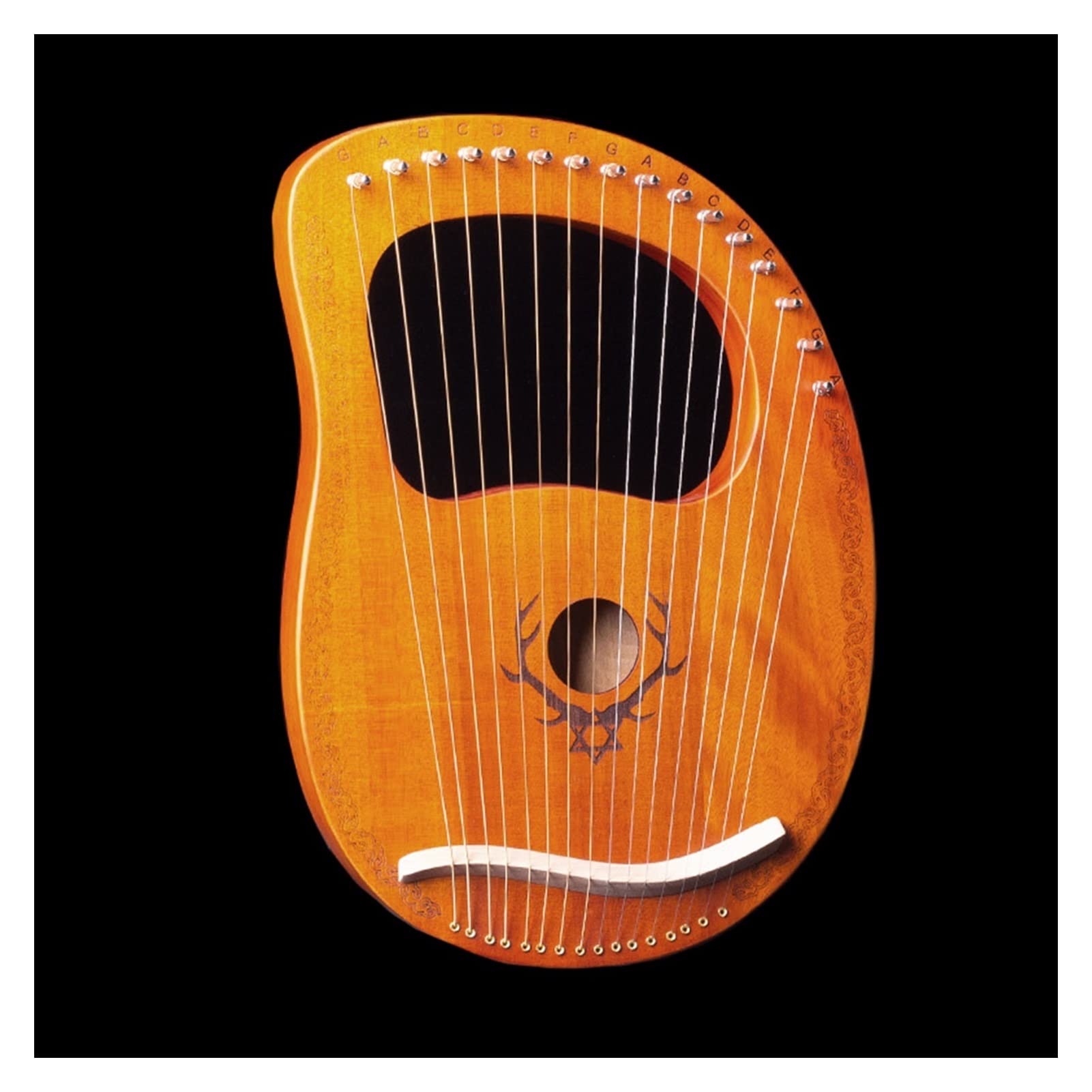 19 corde in legno di mogano strumento musicale di lira arpa con strumento di sintonia per principianti principianti strumento a corda per arpa (colore: tipo 9)