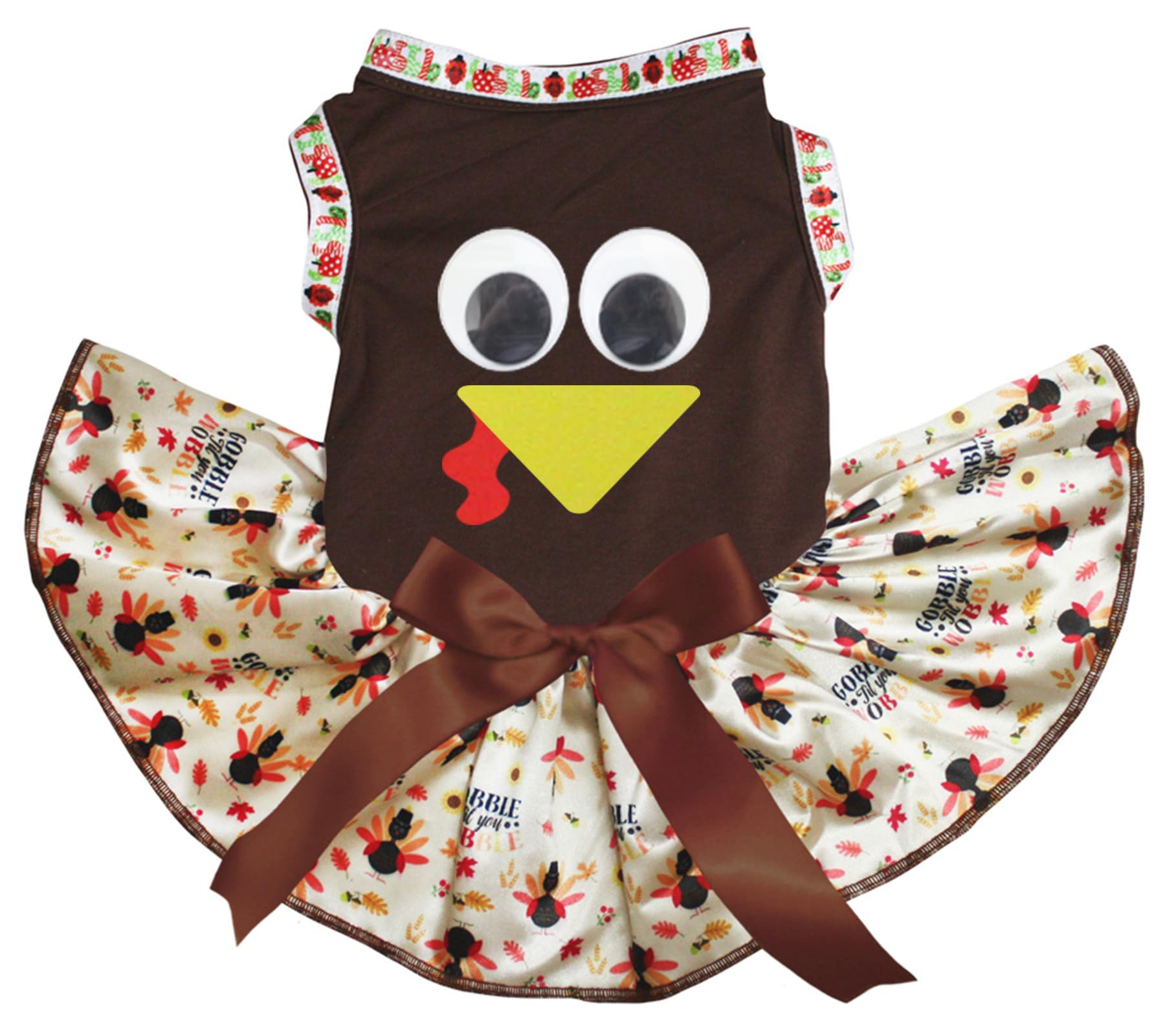 Robe pour chiot avec motif dinde marron taille M pour choyer votre petit compagnon aux fêtes
