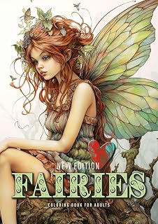 Fairies whimsical Coloring Book for Adults New Edition: Fairies Coloring Book Grayscale | Fairy Grayscale Coloring Book whimsical | happy cute sad and bored faires| A4|