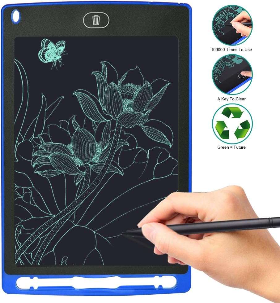 LCD Writing Tablet 8.5 inch Electronic drawing board for Kids drawing and learning Office Memo e-writer Pad Message Board (8.5, blue)