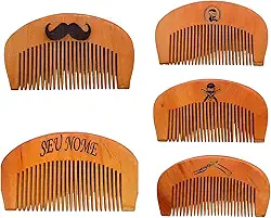 Pente de Madeira Para Barba e Bigode em Alta Definição - Fazemos Personalização