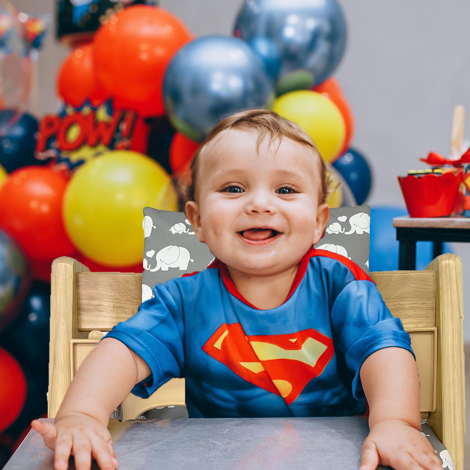 Cuscini per Seggiolone Tripp Trapp Stokke, Antiscivolo Cuscino per seggiolone, cuscino per seggiolino in cotone biologico, Bambini Fodera di ricambio per seggiolone con borsa portaoggetti (04)