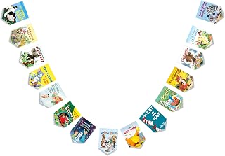 Kids Book Banner Garland – 7 Feet Storybook Pennant Decoration for Classroom Reading Corner, Library Wall, Baby Shower, Birthday Party, Nursery & School Event Decor