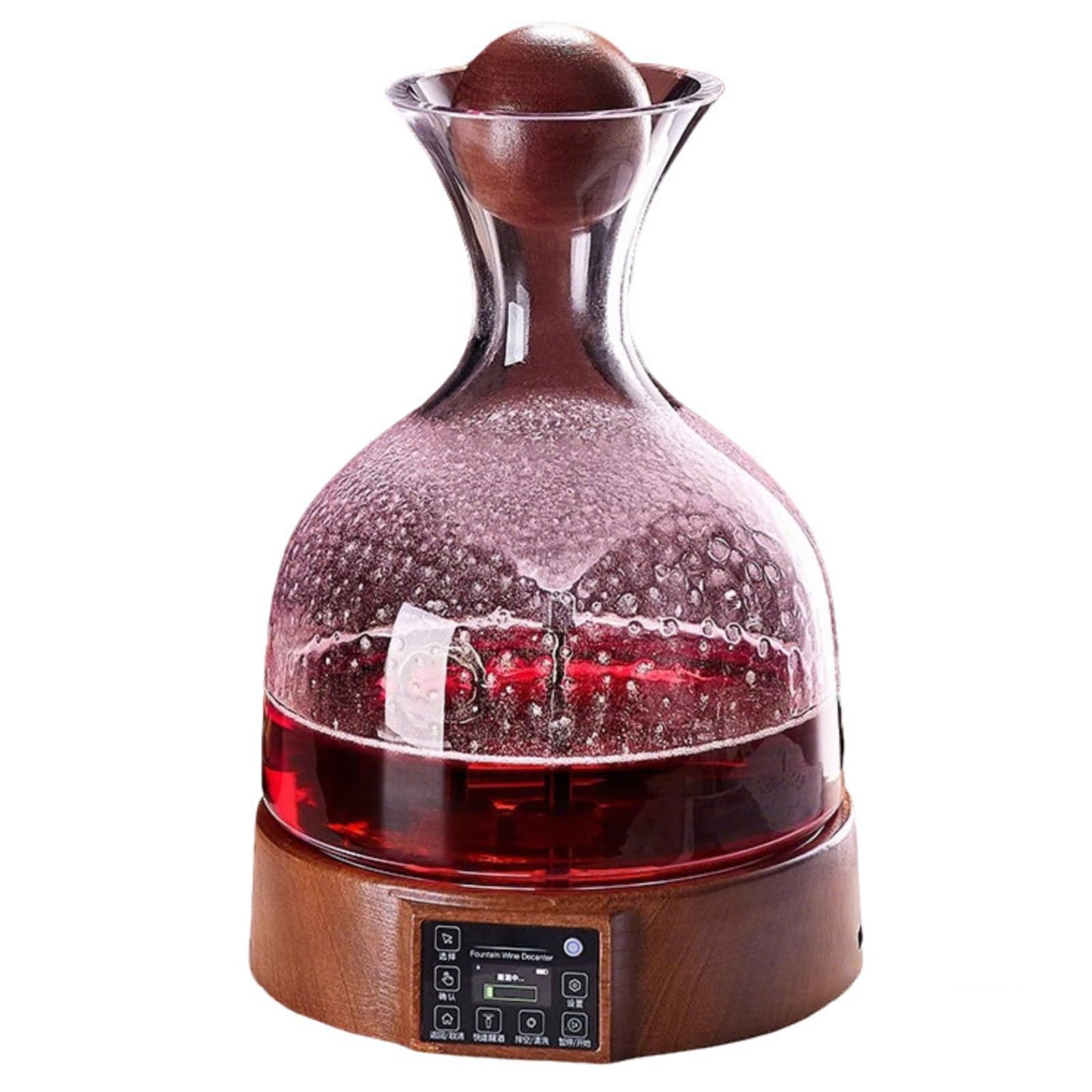 Decantador De Vino De Cristal Inteligente, Decantador De Vidrio De Gran Capacidad De 2000 Ml, Carga Rápida De 1800 mAh, Ideal para Bebidas Elegantes Que Sirven Vino Tinto