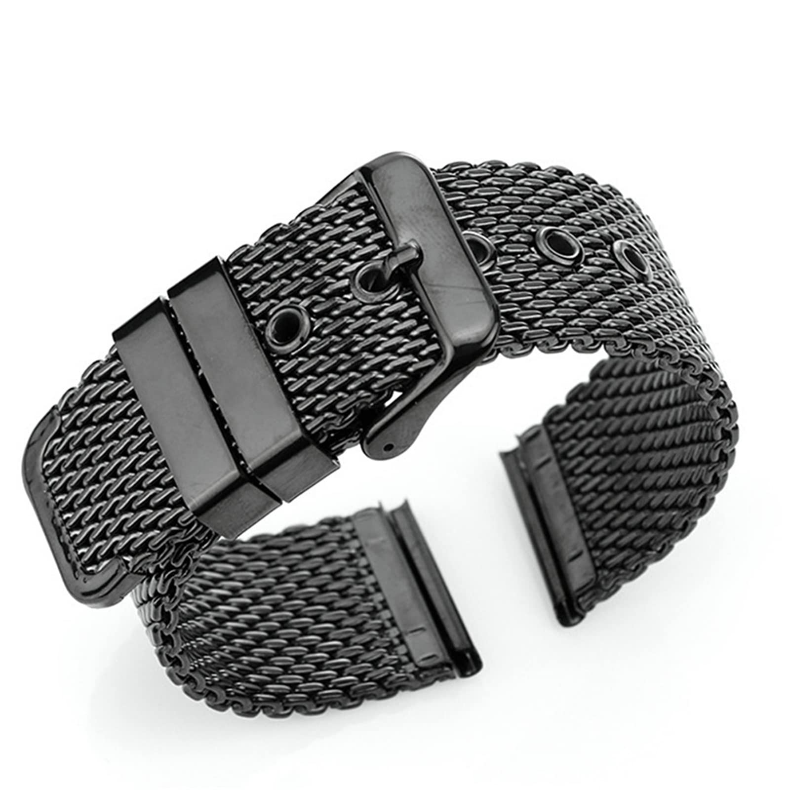 HABITZ 18mm 20mm 22mm 24mm opaska na nadgarstek ze stali nierdzewnej pasek uniwersalny mężczyźni kobiety Mesh Milanese Watchband Link akcesoria do bransoletki złoty (Color : B, Size : 24mm)