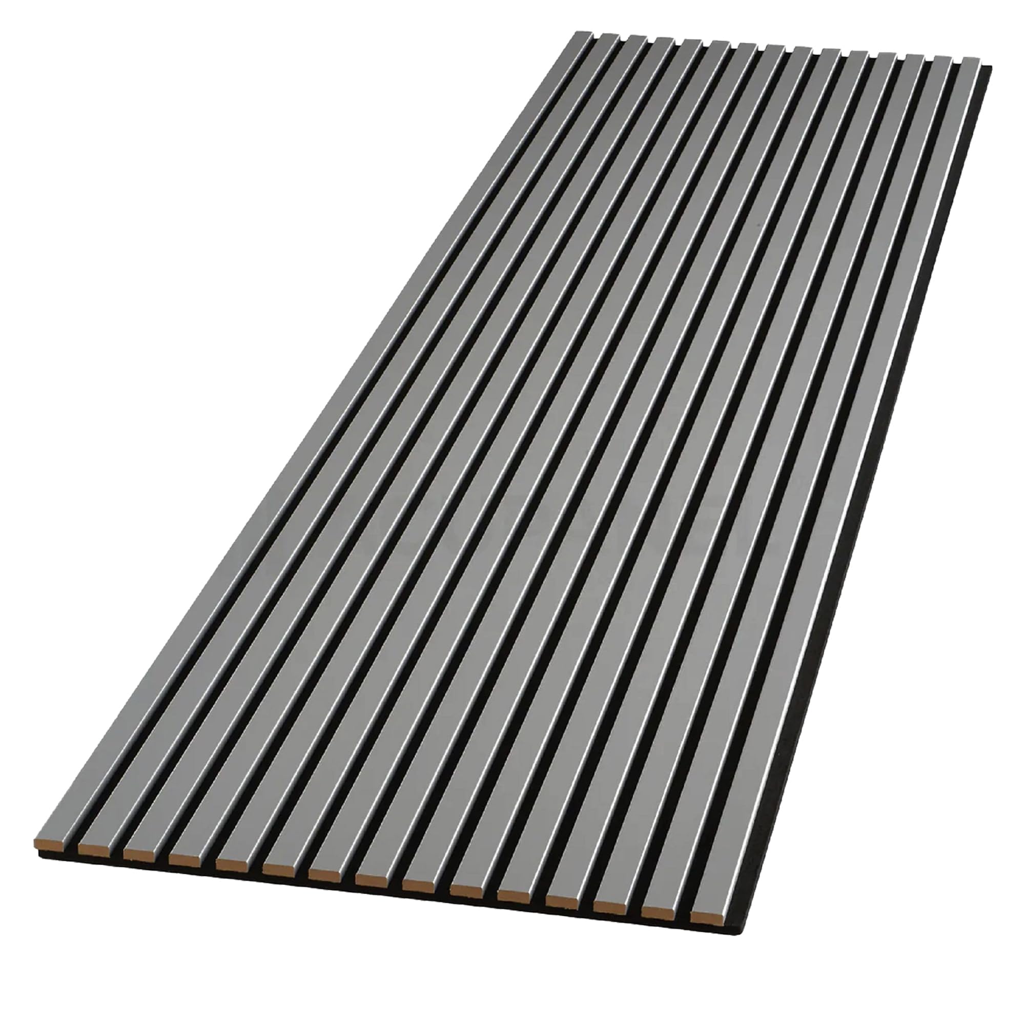 Acupanel - Artic Grey (Wrapped Melamine) Veneer Contemporary Luxury Slatted Wall Panel 240 x 60 cm Sound Absorbing Interior Walls Decor
