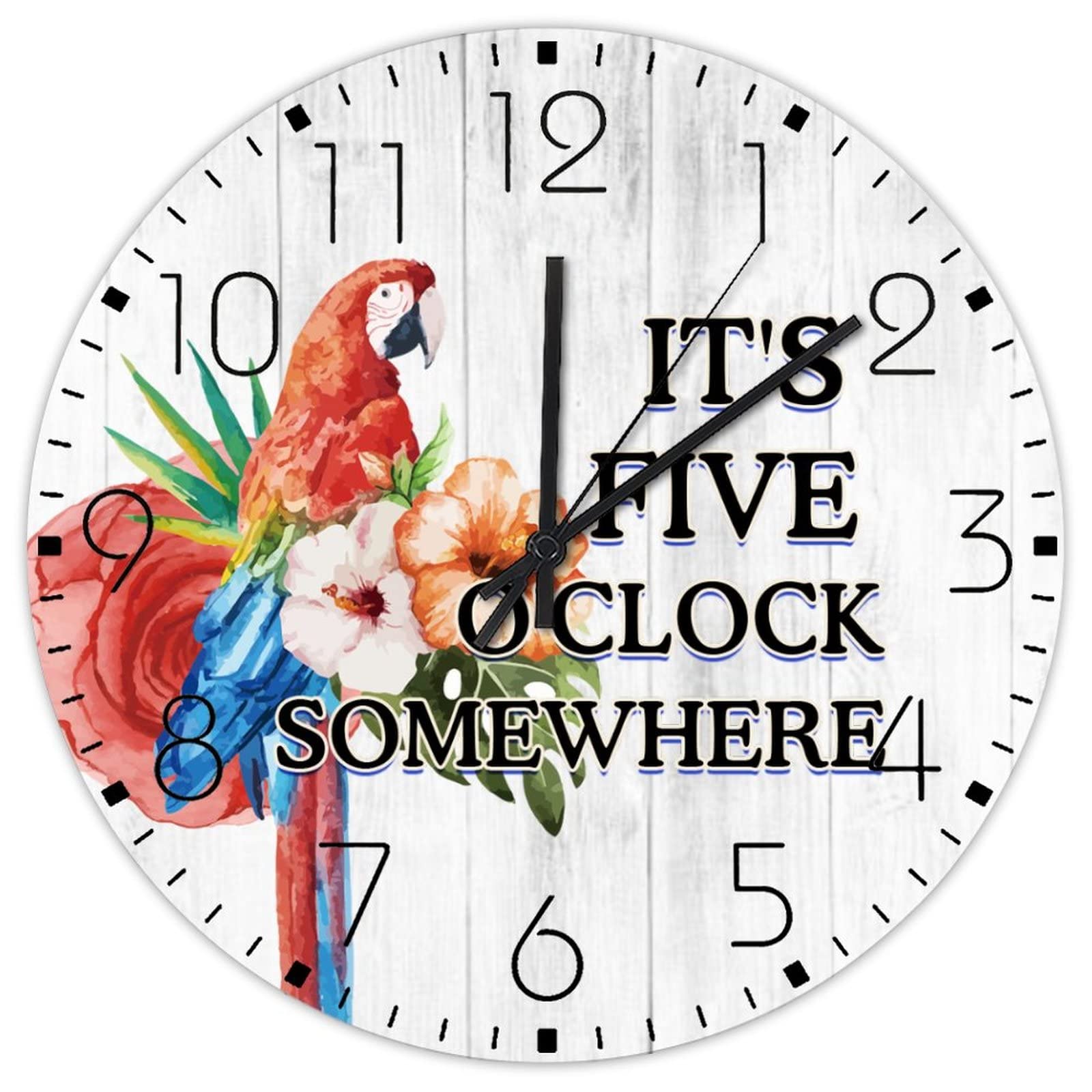 Horloge murale en bois de 38,1 cm avec lettrage vintage pour une décoration murale soignée