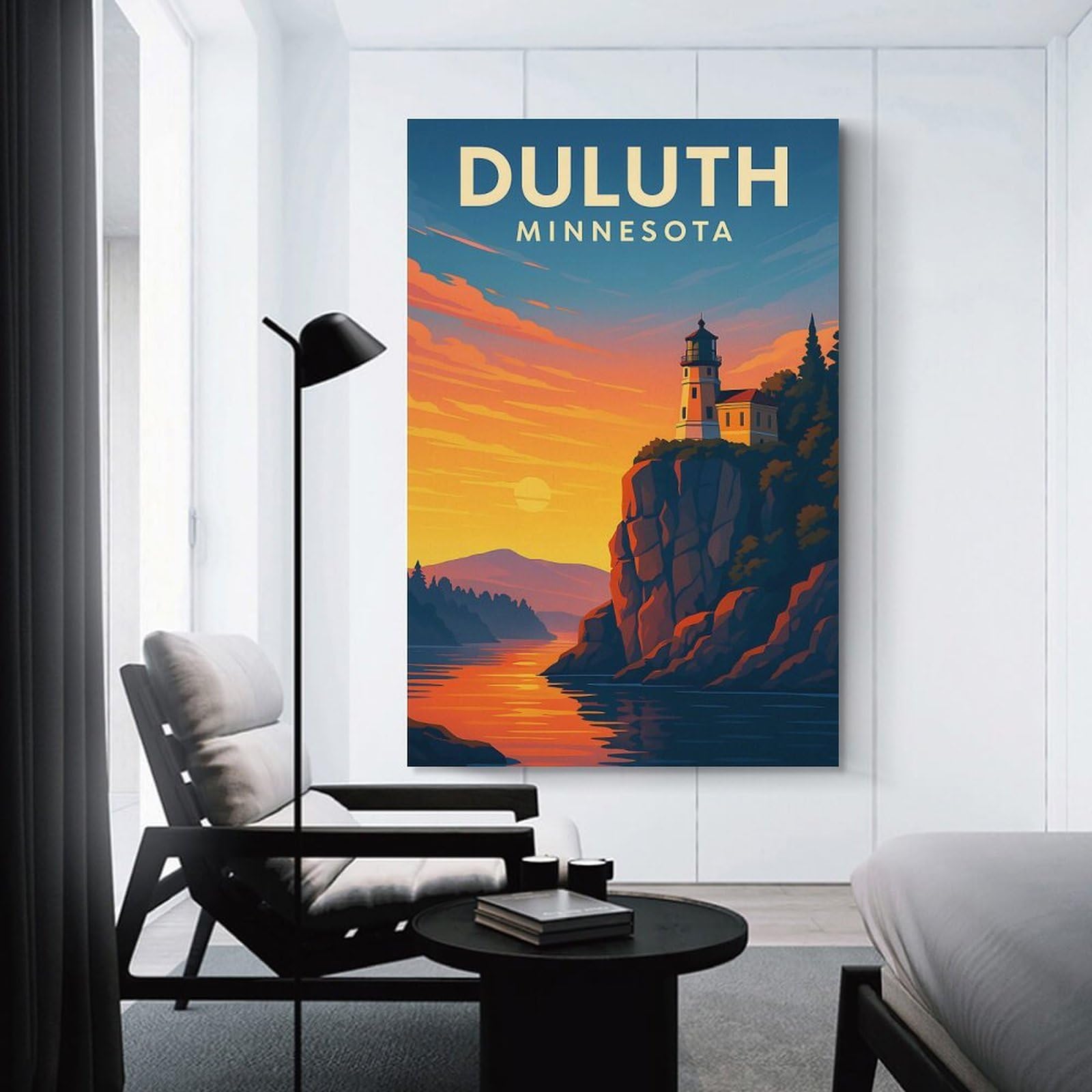 Junmoney Unframe-Style-8 Duluth Minnesota Lighthouse Travel Poster Decorative Wall Artwork 20X30inch(50X75cm), For Corridors, Hallways Or Apartment Entries, Home Artwork For First Impressions