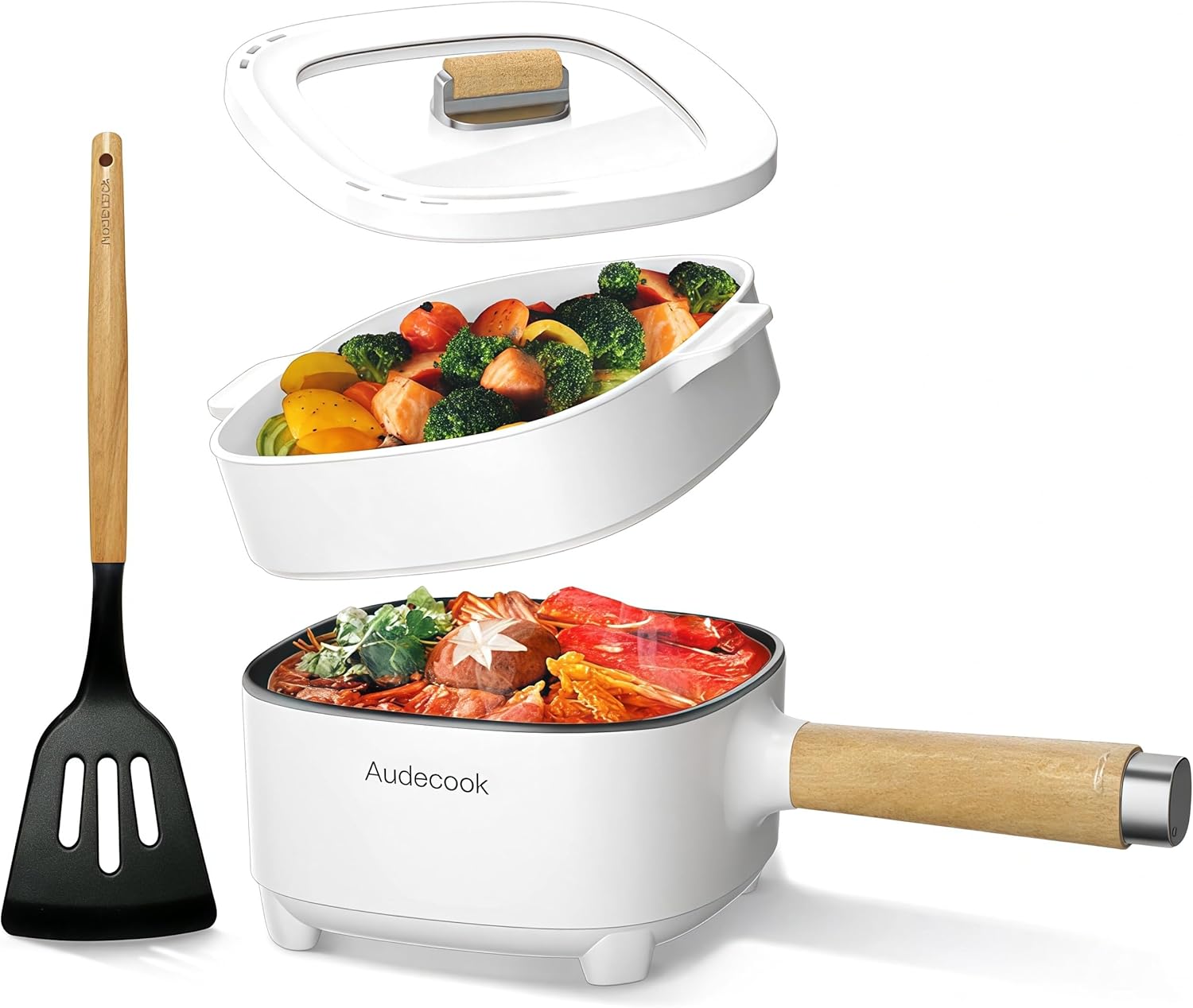 Audecook Hot Pot Electric 2L, Cermic Glaze...