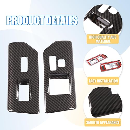 Miniatura 6 de LLKUANG Marco decorativo para ventana de automóvil con botón de elevación para Toyot FJ Cruiser 2007-2021, accesorios de interruptor de elevación de