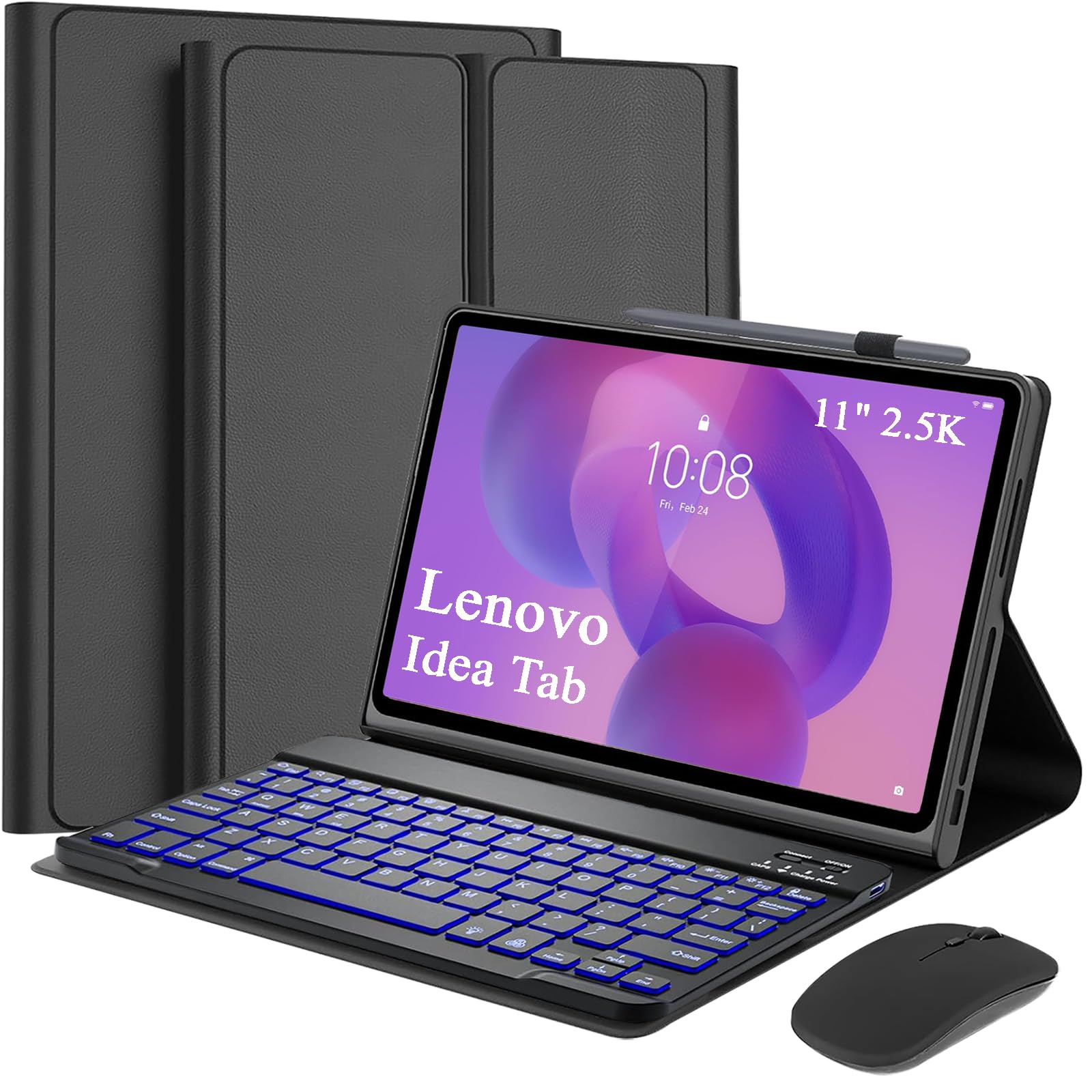 View 1 of KSLITKRAFT Detachable Keyboard Case with Mouse for Lenovo Idea Tab 11" 2025