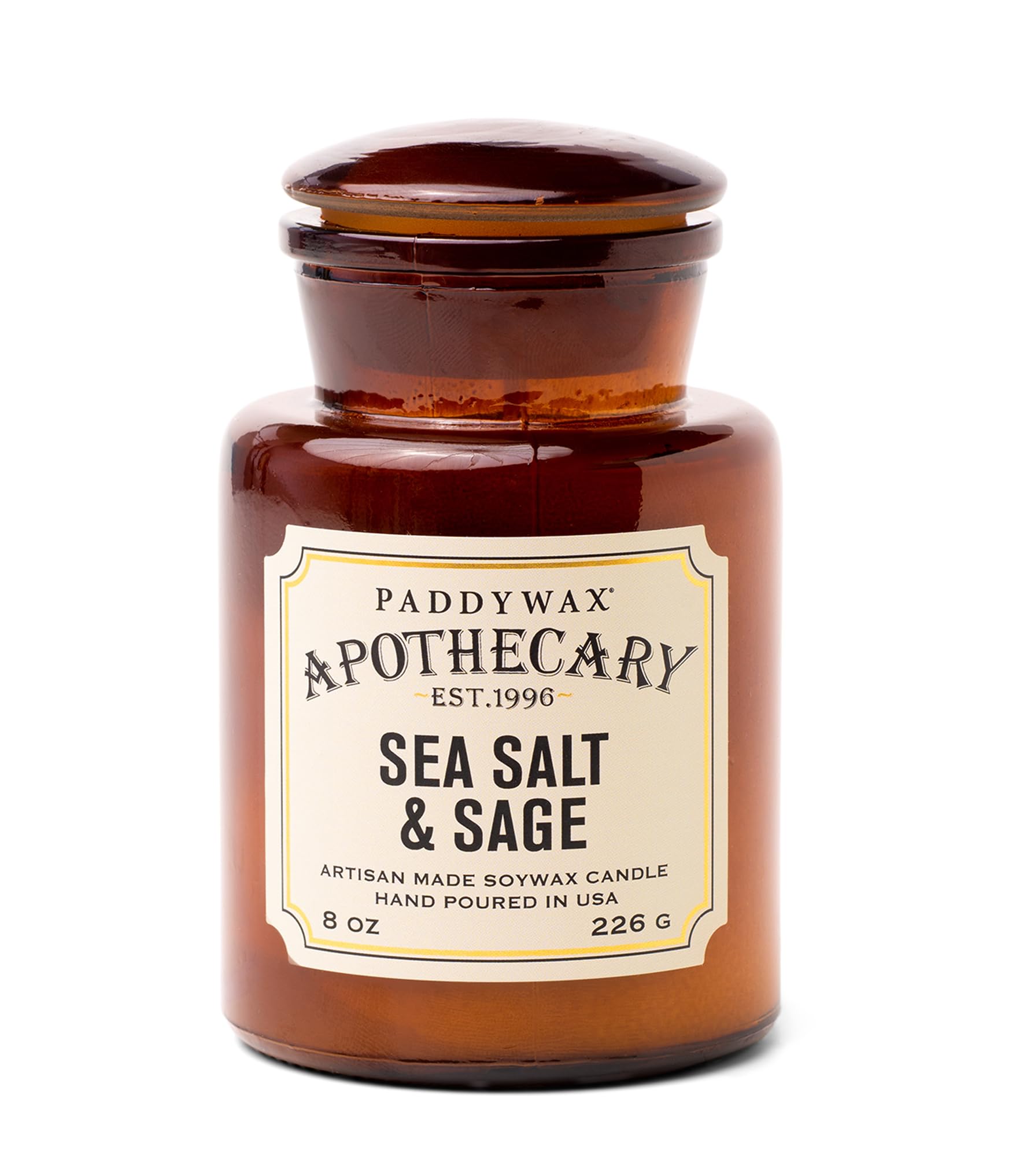 Paddywax Sea Salt & Sage Scented Candles Artisan Apothecary Candle, 226G,