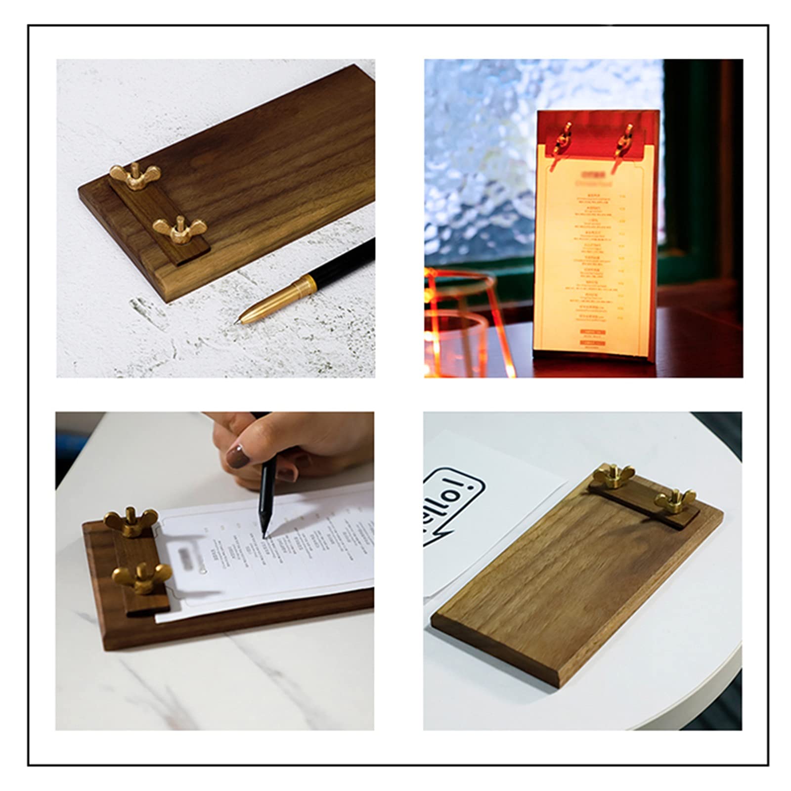 Sobres para archivar Multifunción WoodGrain Portapeboard Folder Folder Recopilación de datos Libro de almacenamiento Binder for documentos, obras, menús, dibujos (tamaño 3) Carpetas de plástico (Size