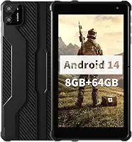 VASOUN Tablet Android 14 de 7 polegadas, 8 GB de RAM, 64 GB de ROM, Octa-Core 2,0 GHz, tela sensível ao toque IPS, câmera dupla, WiFi/Bluetooth 5G, tablet infantil e adulto com capa