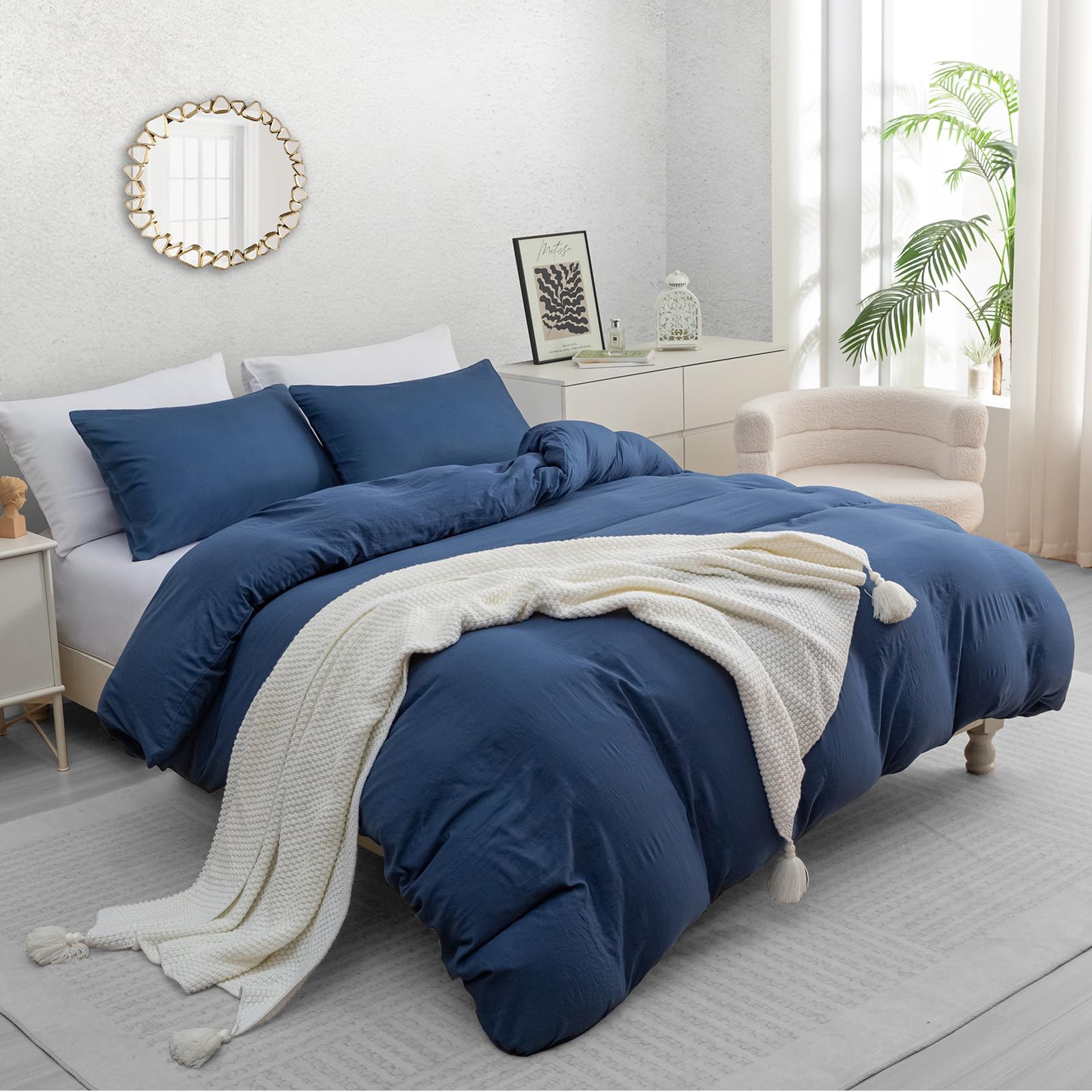 Pamposh King Size Duvet Cover Sets, Pre-Washed Microfibre Bedding Set for Added Softness & Comfort - Image 2