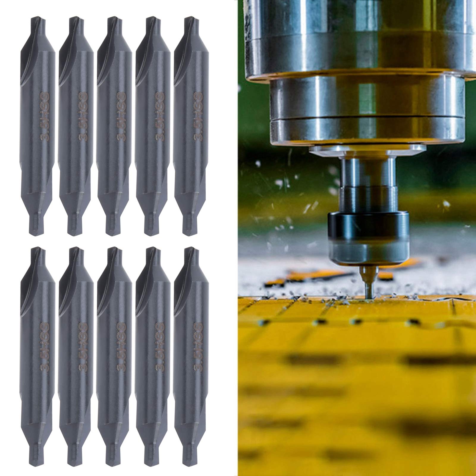 10 pièces 3.5mm embout de centrage de type A HSS forets centraux outil de traitement industriel pour le positionnement en spirale tout-terrain en acier inoxydable